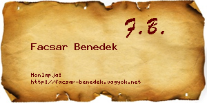 Facsar Benedek névjegykártya
